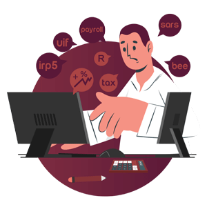 animation of business owner looking for accounting and tax services